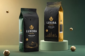 design premium coffee pouch packaging, coffee label, pouch label, stand up pouch