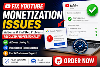 fix youtube monetization, adsense, and 2nd step approval issues