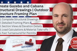 create gazebo and cabana structural drawings outdoor structure framing plan