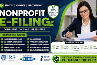 file form 990, 990ez, 1023 nonprofit efiling with irs compliance