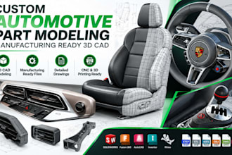 custom automotive part modeling with accurate manufacturing ready 3d cad