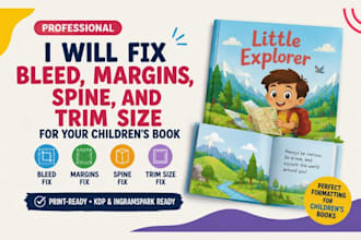 fix bleed margins spine and trim size for your childrens book