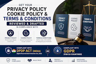 draft privacy policy, cookie policy and terms and conditions