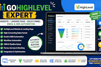 build go high level website landing page ghl email SMS automation sales funnel