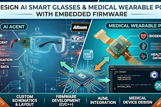 design ai smart glasses  and medical wearable pcb with embedded firmware