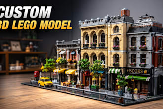 design custom 3d lego moc minifigure toy car house set 3d lego model instruction