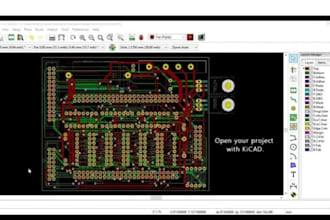 design schematic, kicad pcb layout, gerber files, dfm and bom for fabrication