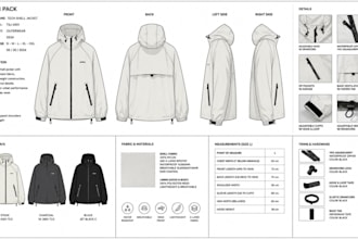 create streetwear activewear sportwear tech packs for manufacturing