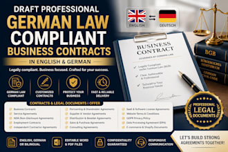 draft german law compliant business contracts in english and german