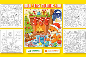 draw bold and easy coloring pages for amazon KDP
