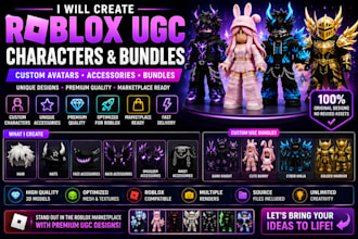 create custom roblox ugc characters, ugc bundles, accessories, avatars, and wear