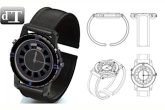 create manufacturing ready watch 3d cad model, step, stl, and technical drawing