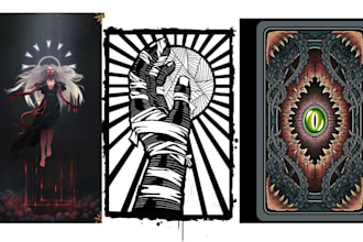 design tarot card deck, oracle cards and custom card game with print ready file