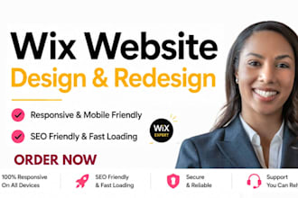 redesign wix website, wix website design wix landing page, wix online store, SEO