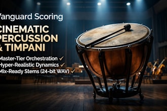 record epic cinematic timpani and orchestral percussion for your score