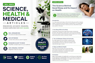 write professional science, biology and health articles