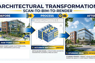 do scan to bim revit modeling and rendering services