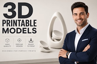 do 3d printing modeling, cad design, stl design, 3d printing
