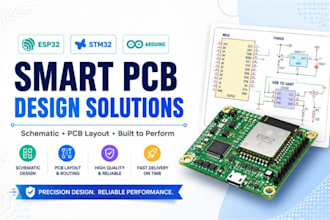 design esp32, stm32 and arduino pcb with schematic and pcb layout