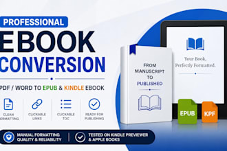 convert word to epub  PDF to kindle ebook word to PDF or epub book
