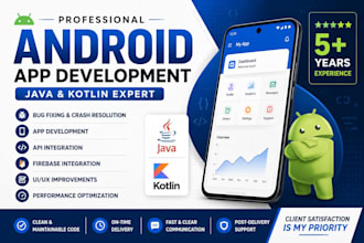develop native android app using java and kotlin