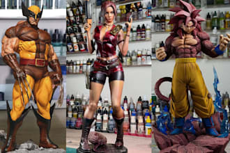 3d print and paint anime figures 3d statue miniature painting stl resin printing