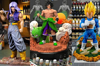 3d print and paint anime figures 3d statue miniature painting stl resin printing