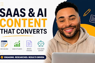 write saas ai content, SEO blogs, case studies, white papers
