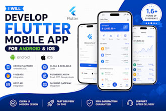 develop a flutter mobile app for android and ios