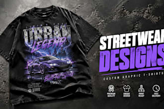 design custom streetwear t shirt graphics for your clothing brand
