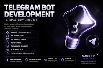 develop a custom telegram bot using python