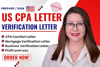 sign US CPA mortgage letter CPA income verification prepare financial statement