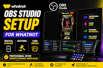 setup obs studio for whatnot vertical streams auctions sport card breaks