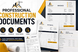 design construction invoices, estimates, work orders and forms