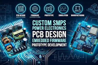 design custom smps, power electronics, pcb, embedded firmware and prototype