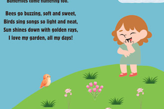 design colorful poem and rhyme charts for kids