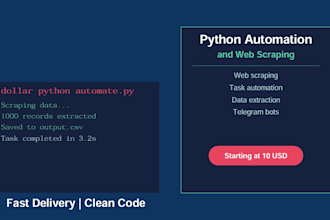 python automation script and web scraper development