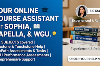 be your online course assistant for sophia, capella, or wgu