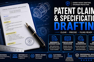 draft professional patent claims and specification, patent filling for inventors