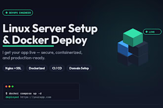 set up your linux server and deploy your app with docker