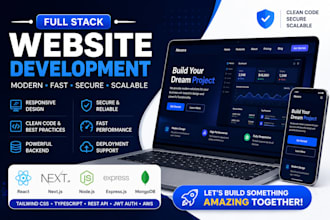 develop a modern full stack website using react nextjs nodejs and mongo