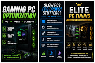 optimize your gaming PC, work PC, offering windows repairs