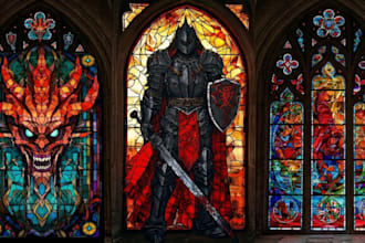 custom 2d glass art design 2d stained glass art mosaic art medieval art