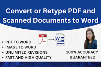 do ms word typing, pdf to word conversion and image to word
