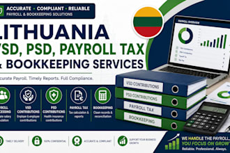 prepare lithuania tax, vsd, PSD, payroll tax, and bookkeeping