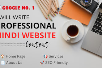 write professional hindi website content for your business