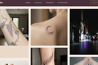 design a minimalist tattoo studio website, tattoo artist website on wix