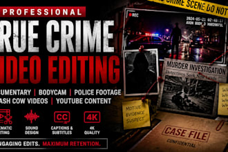 edit true crime documentary, bodycam, police footage and youtube cash cow videos