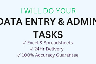 be your virtual assistant for data entry, excel, and back office support