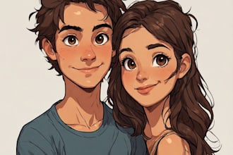 make a realistic couple portrait for gifts or decor